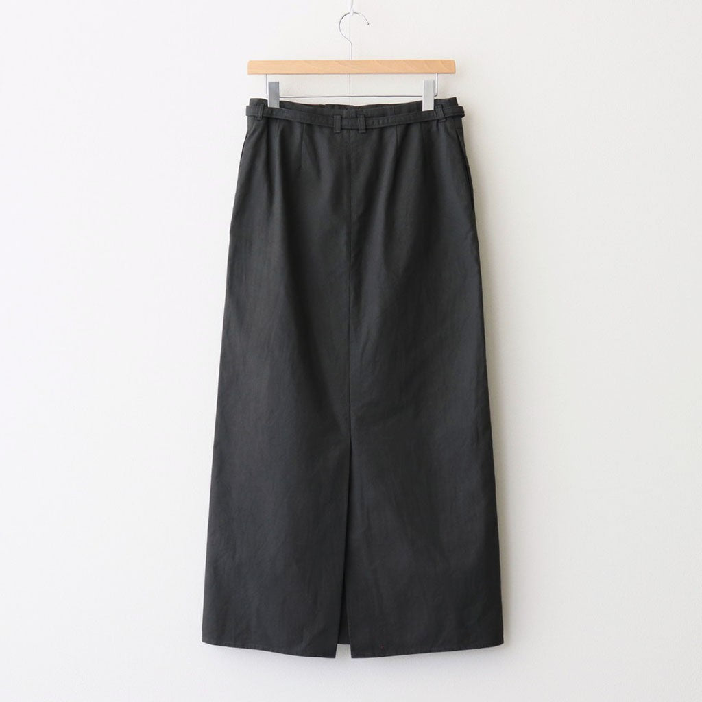 Cotton Serge Belted Skirt #InkBlack [BHSW25F7]