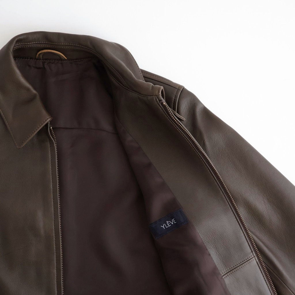 SHEEP AVIATOR LEATHER JACKET #052 DARK BROWN [17062 25023]