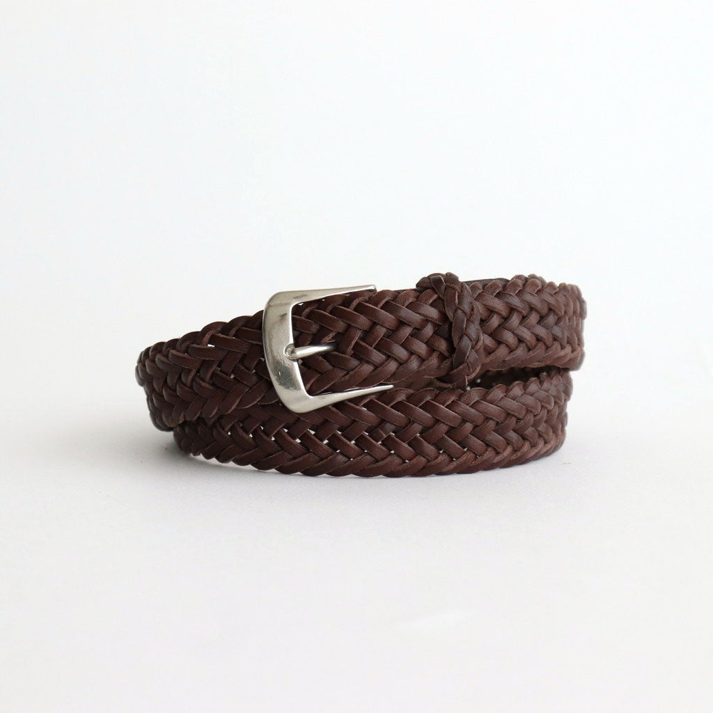 LEATHER MESH BELT #BROWN [PMAT-AC07]