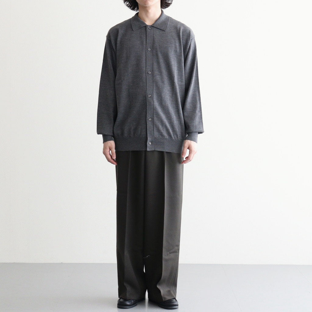 FLAT FRONT WIDE TROUSERS #D.OLIVE [A26C15PT02C]