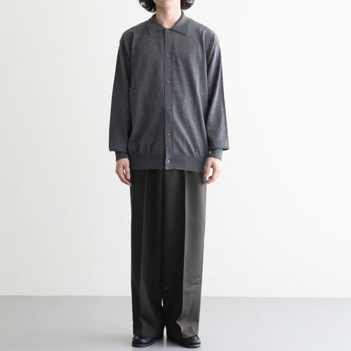 FLAT FRONT WIDE TROUSERS #D.OLIVE [A26C15PT02C]