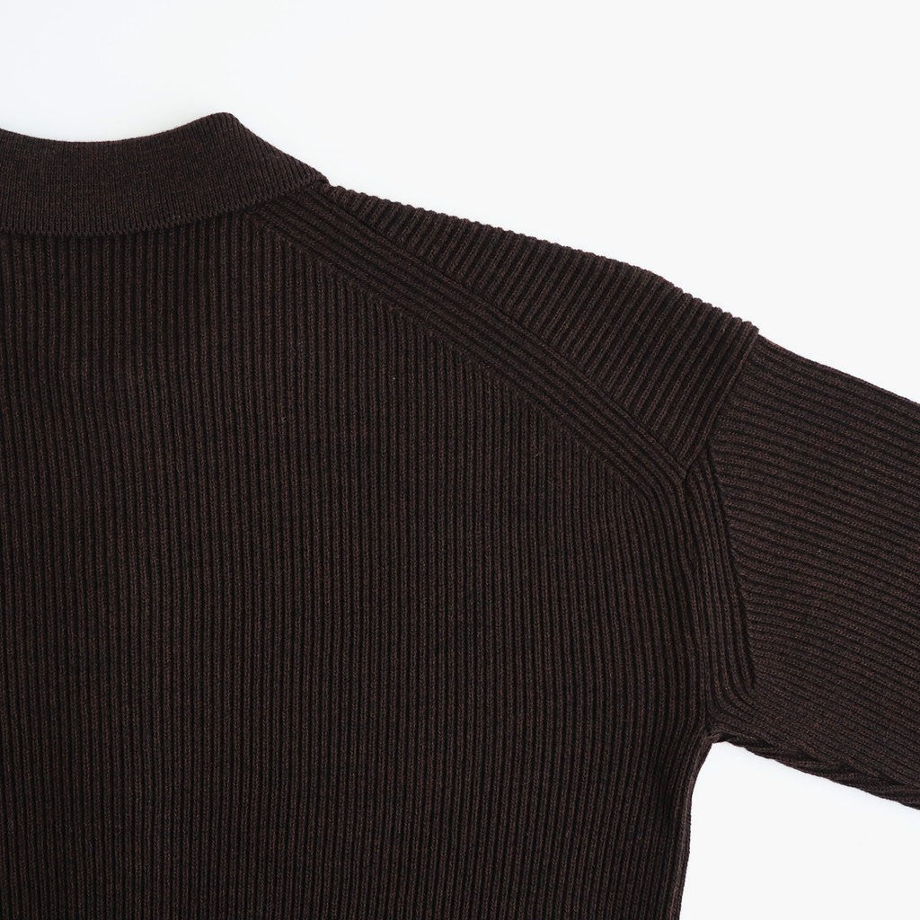 SOLID WOOL RIB POLO CARDIGAN #ROSEWOOD [BN-26FL-032]