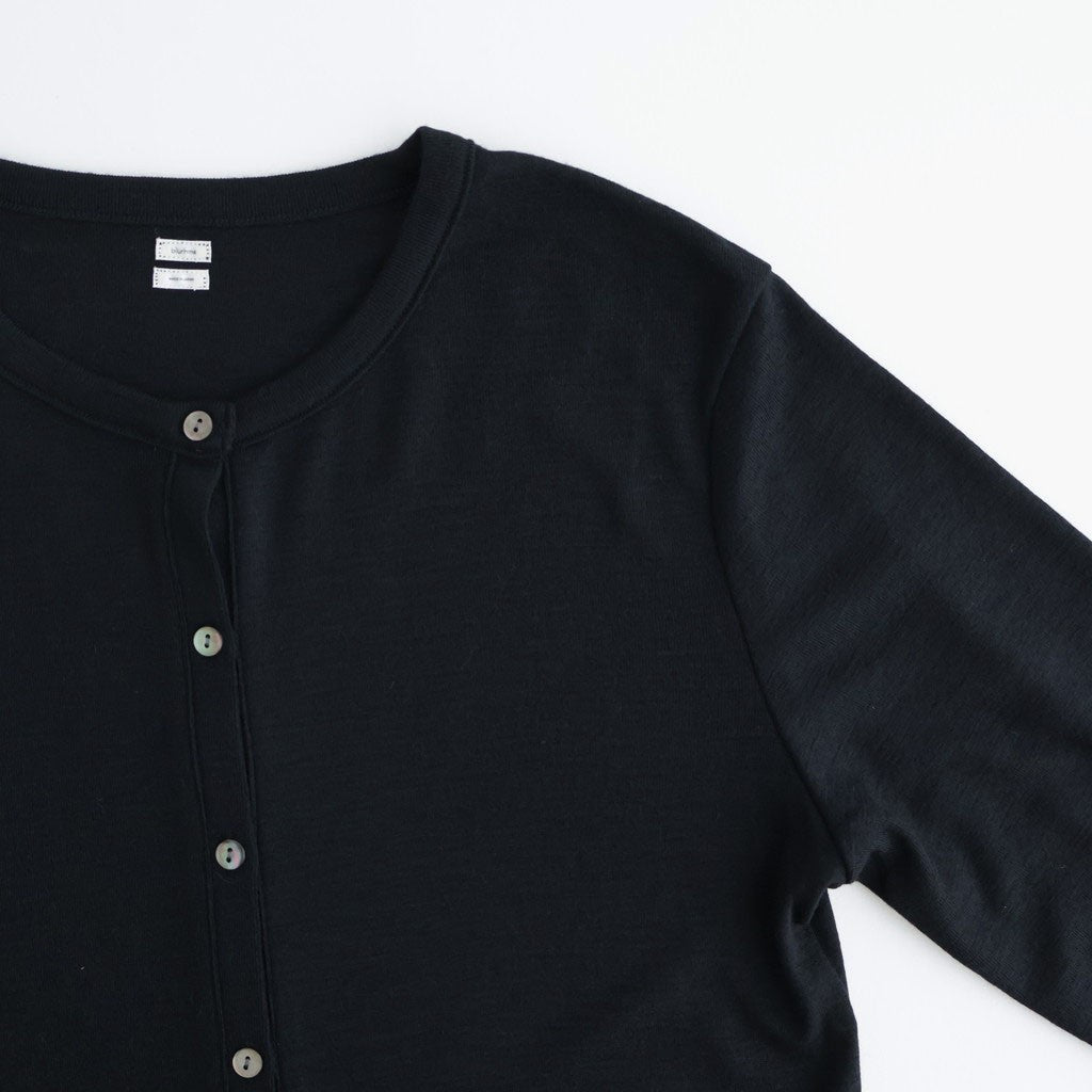 Wool Rib Cardigan #Black [BHSW24F13F26]