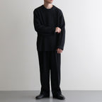 SOLID WOOL RIB CREW NECK #CHARCOAL BLUE [BN-25FM-042]
