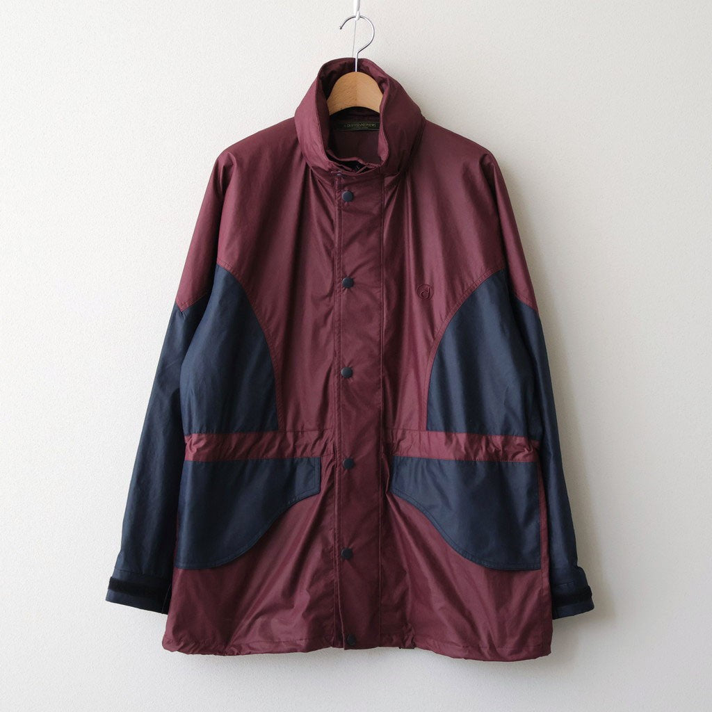 HOODED WIND BREAKER WAXFINISH #WINE/NAVY [DNS26B01-B]