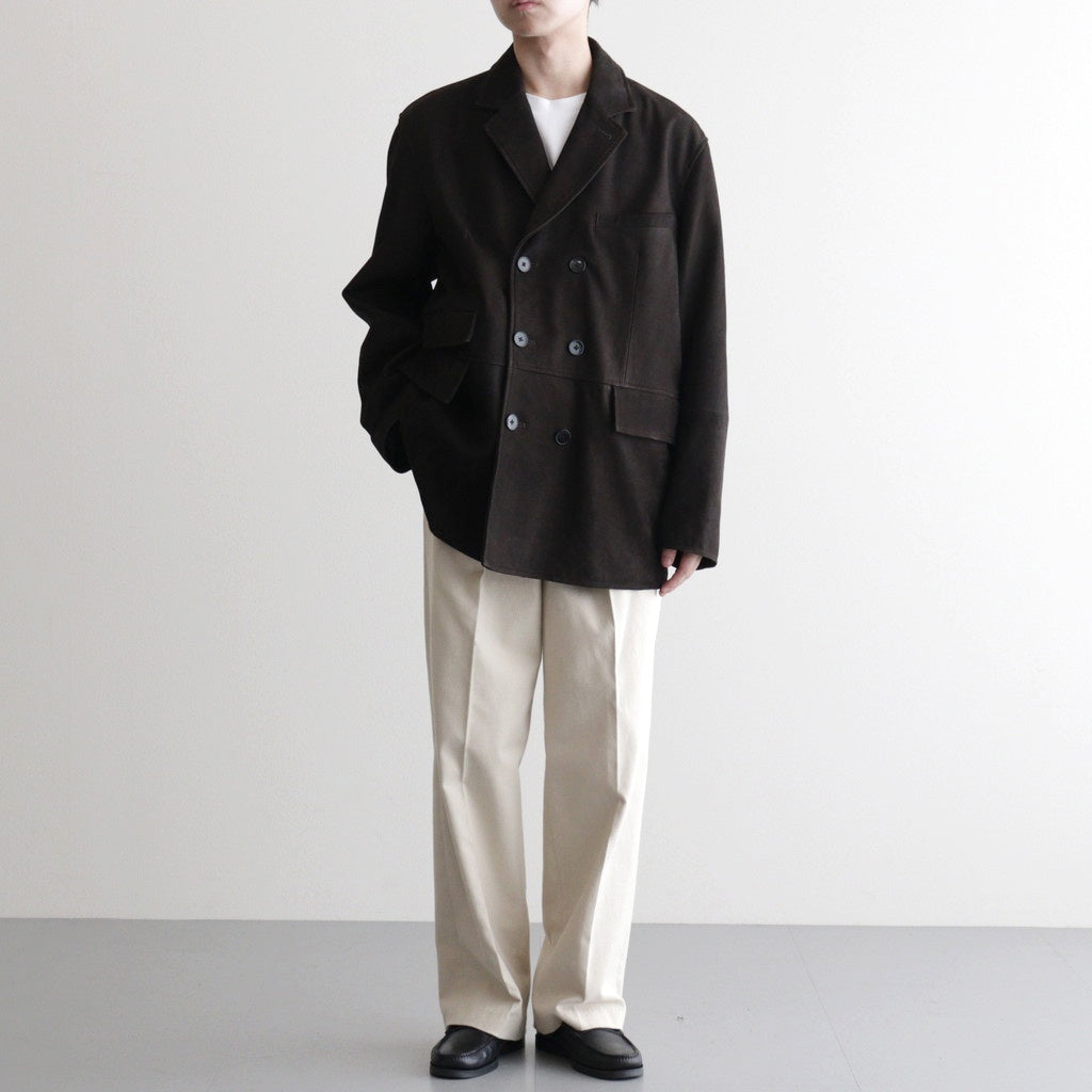 DOUBLE BREASTED JKT #BROWN [SH-62-C-NUBCK-4]