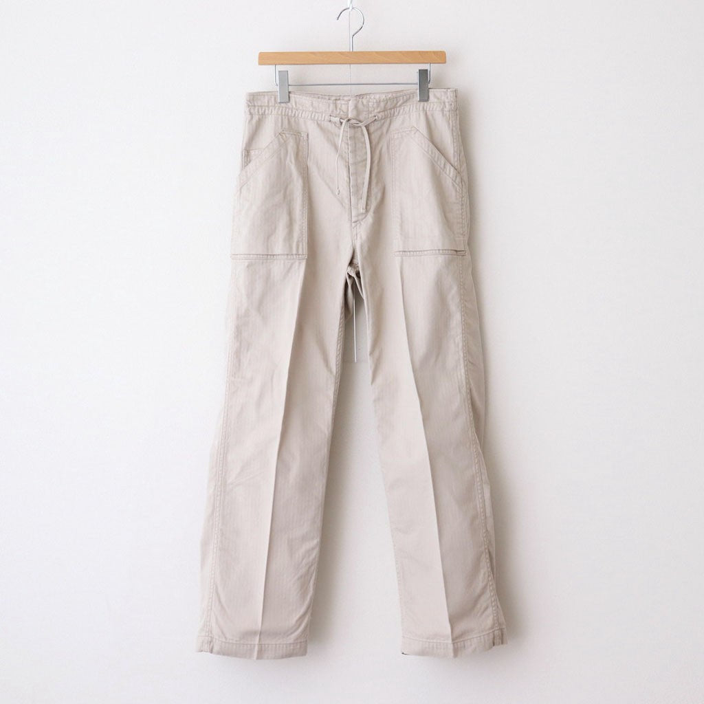 PATINA HERRINGBONE GATHERING TROUSER #BONE [251OJ-PT07]