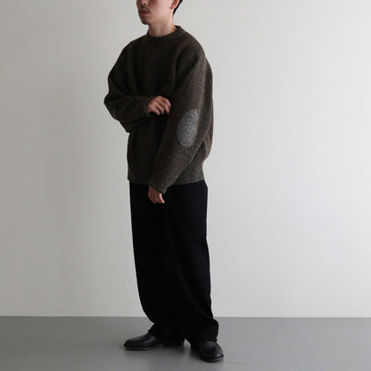 SILK NEP WOOL MOCK-NECK SWEATER #OLIVE STONE [242OJ-KN04]