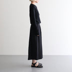 RAYON-POLYESTER BROAD SKIRT #010 BLACK [16862 30005]