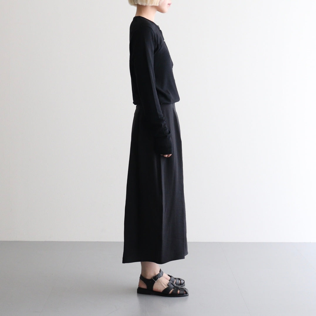 RAYON-POLYESTER BROAD SKIRT #010 BLACK [16862 30005]