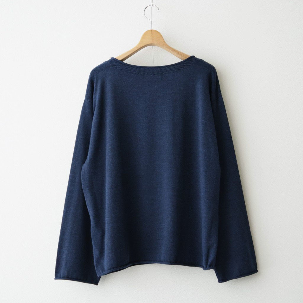 Suvin Wool Basque Shirt #MIX NAVY [NEP-AW2623]
