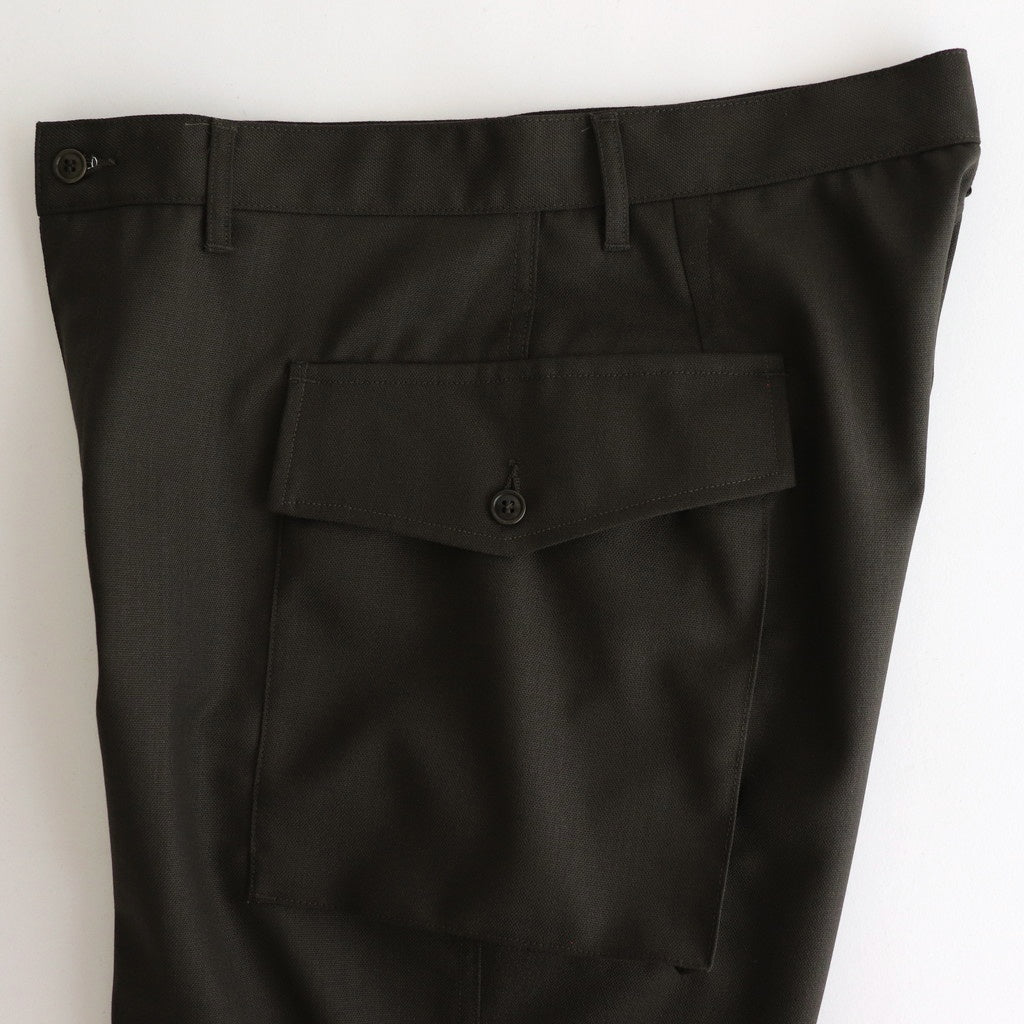 HOPSACK WIDE POCKET TROUSERS #FOREST [PMAT-PT06]