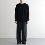 SOLID WOOL RIB CREW NECK #BLACK [BN-25FM-042]
