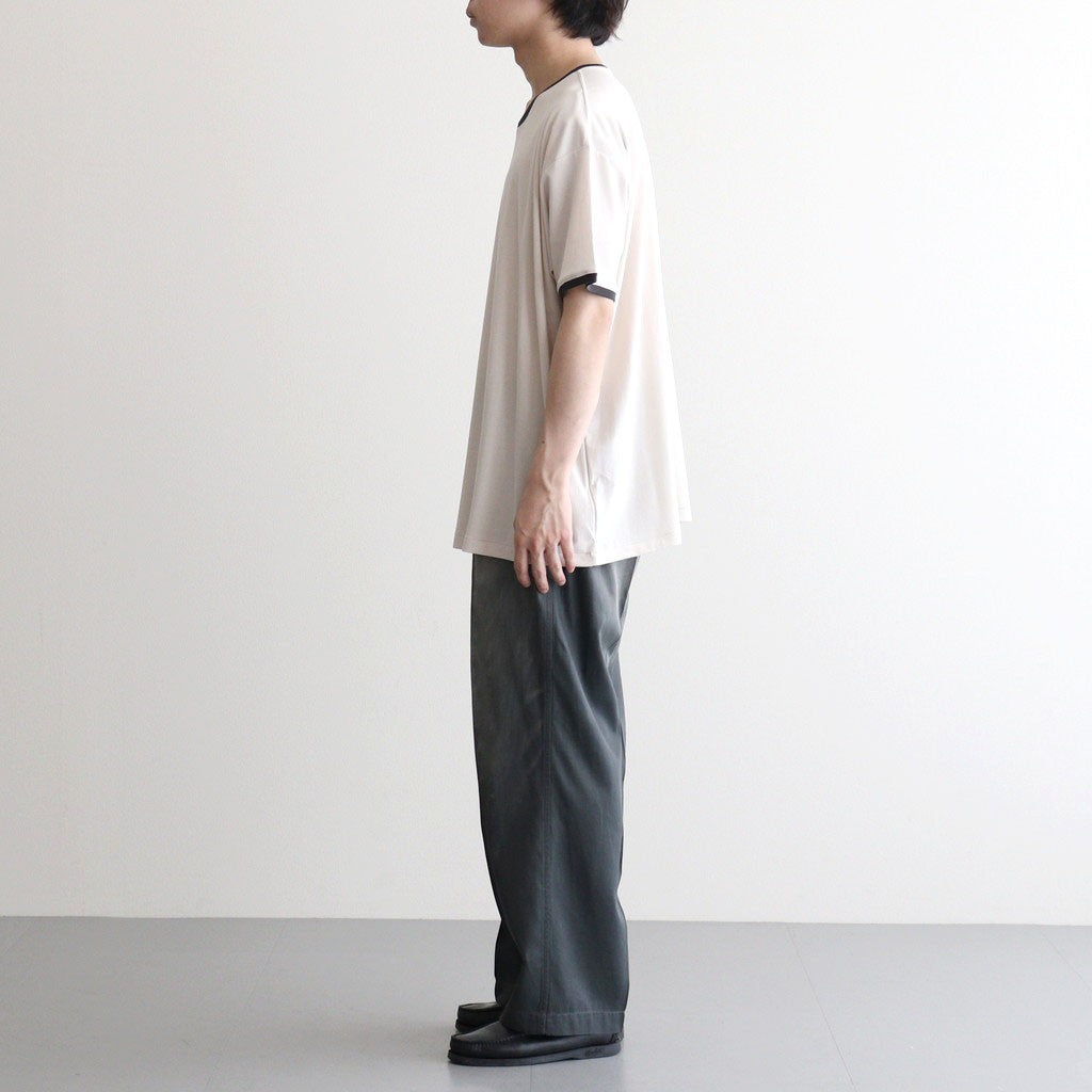 PIMA MOKLODI RINGER TEE #STONE × BROWN [26S-BIS-CS61]