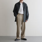 CLASSIC FIT DOUBLE PLEATED TROUSERS #KHAKI [A25A05PT01C]