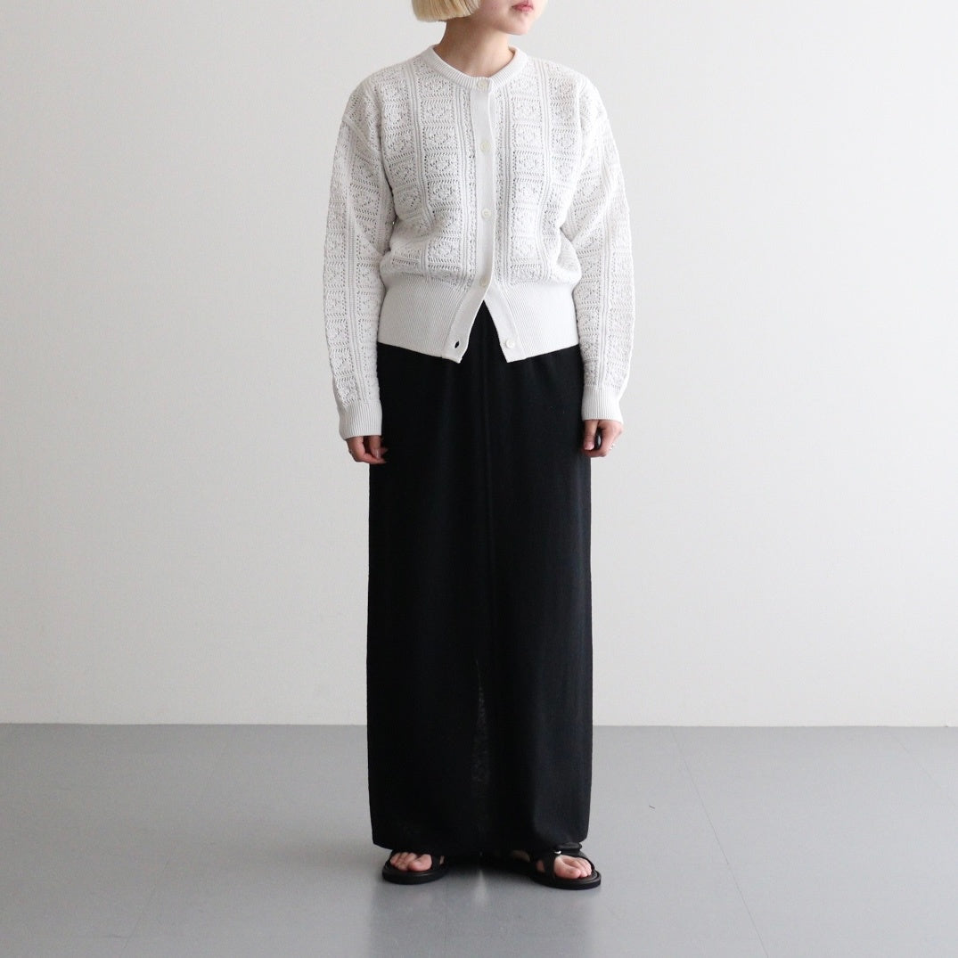 GRASSY LACE CREW NECK CARDIGAN #WHITE [BN-26SL-029] - Diffusion