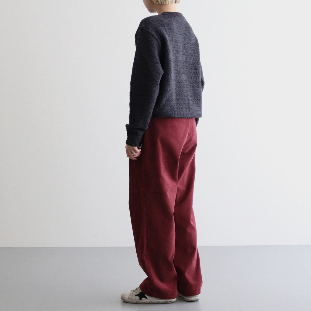 Corduroy Field Tuck Pants #Burgundy [N24FC025]