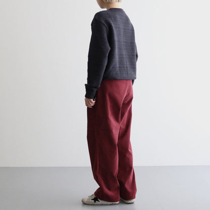 Corduroy Field Tuck Pants #Burgundy [N24FC025]