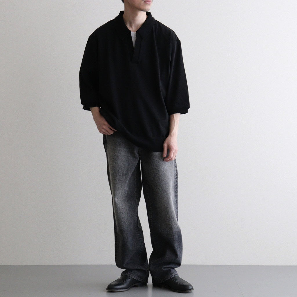 Co/Silk Nep Skipper Cropped Sleeve #Black [BHS26S029] - Diffusion