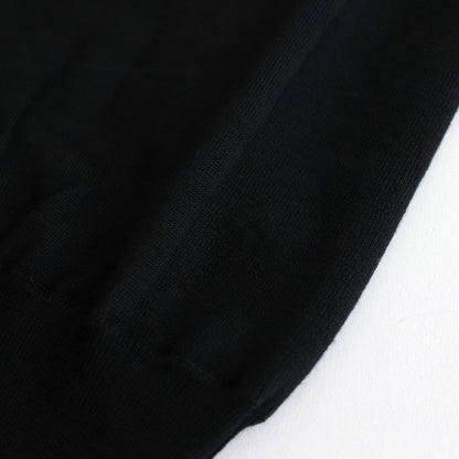 Wool Cashmere Silk Knit Crew Neck #Black [BHS24F021]