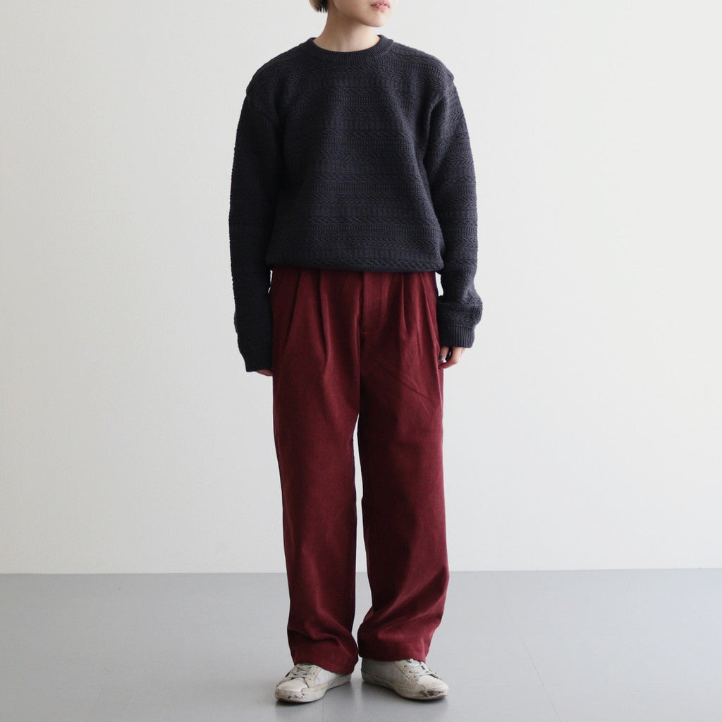 Corduroy Field Tuck Pants #Burgundy [N24FC025]