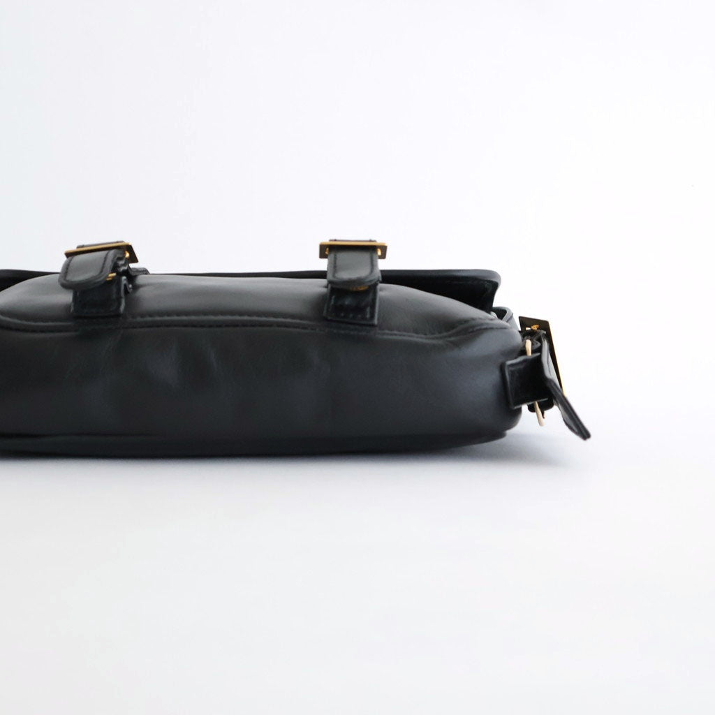 FLAP SHOULDER BAG S #BLACK [BG-31-COW-5]