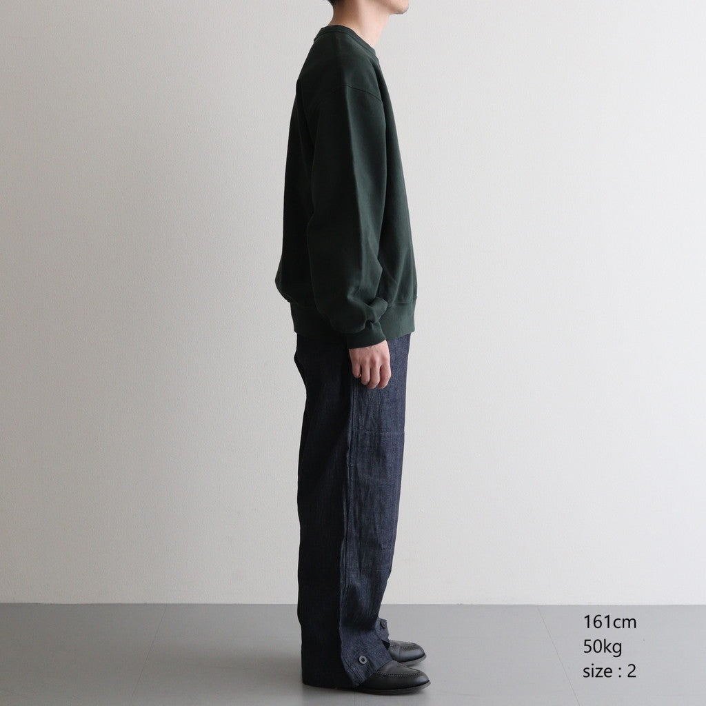Thin-Sweat Crew-Neck P/O #DarkGreen [bROOTS25S22]