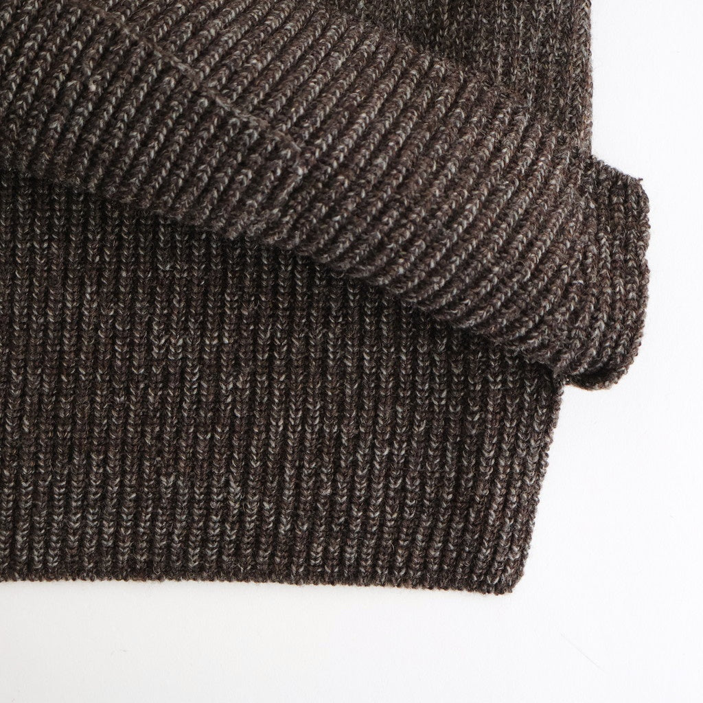 BLENDED KEMPI WOOL RAPEL CARDY #BARK [252OJ-KN03]