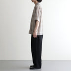 OPEN COLLAR S/S SHIRT #SAGE CHECK [M26A18SH02B]