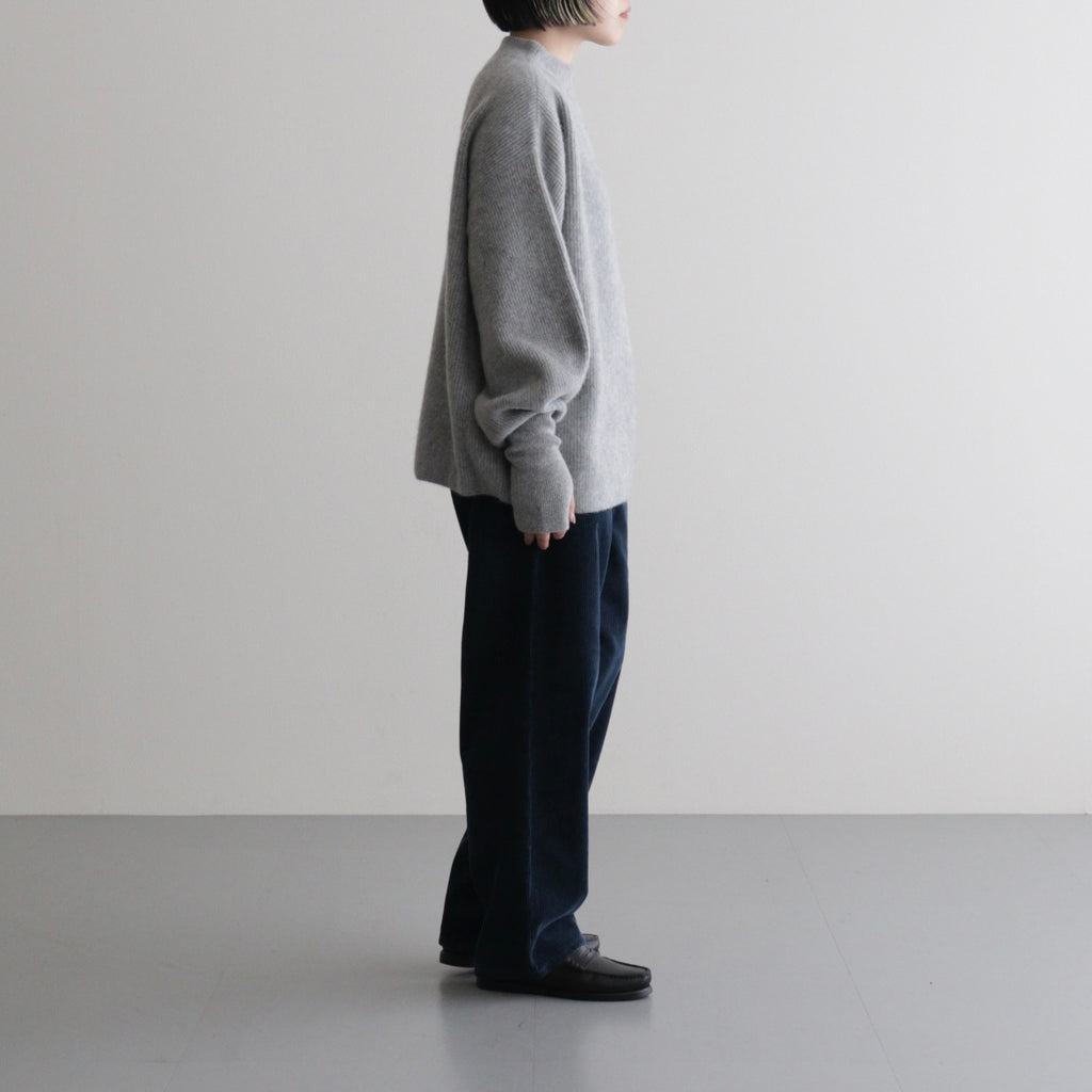 CASHMERE FOX FINGERHOLE BOAT NECK #GRAY [BN-25FL-041]