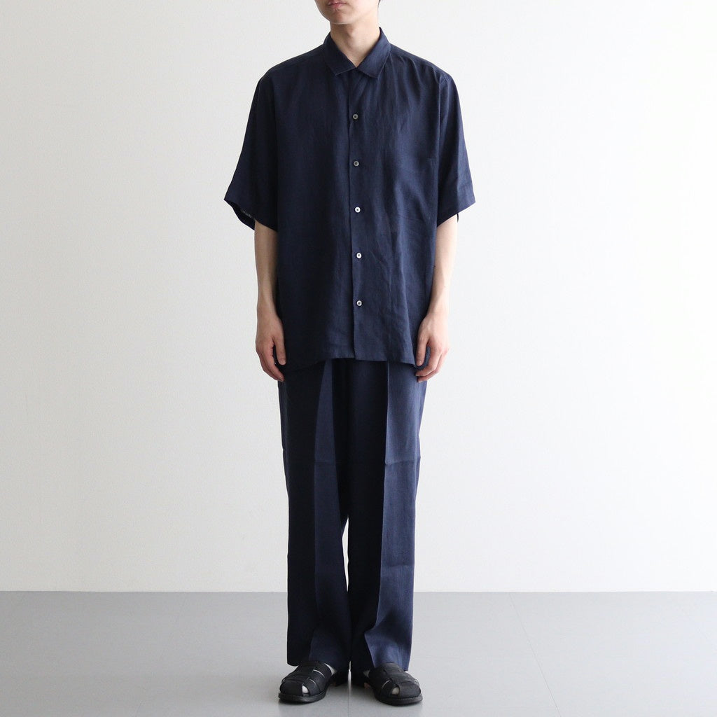 NEW OPEN COLLAR S/S SHIRT #NAVY [A25B05SH01B]