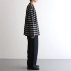 BORDER LONG SLEEVE TOP #GRAPHITExYELLOW [PMAT-CL02]