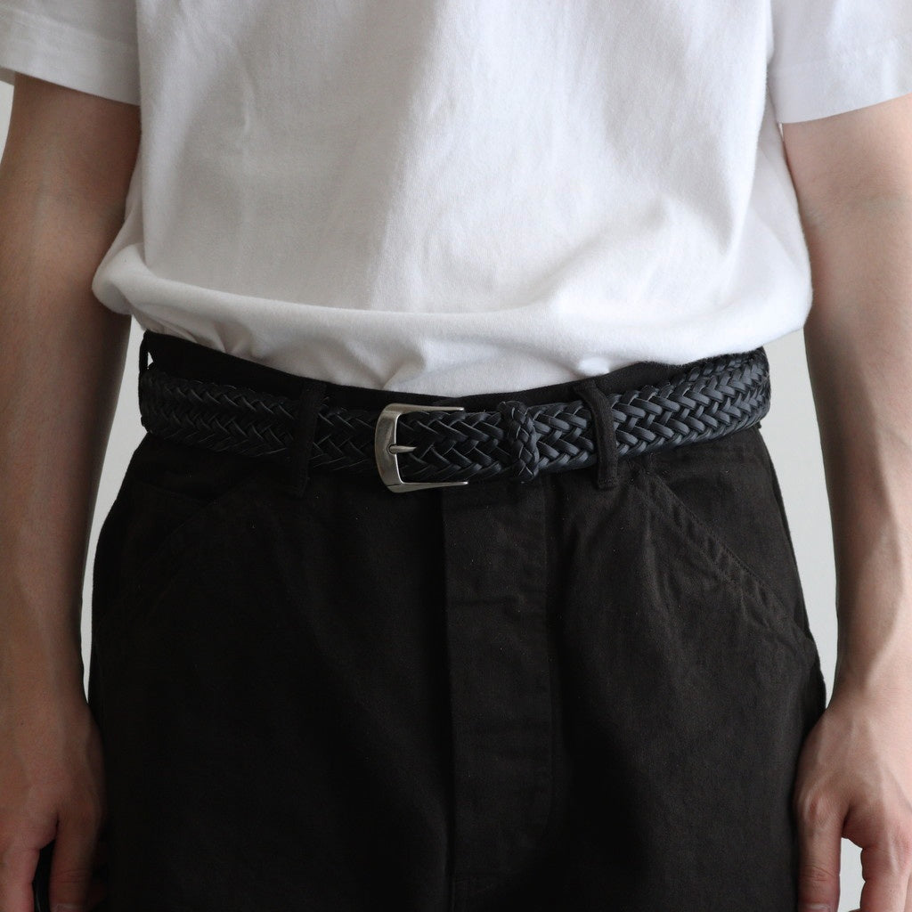 LEATHER MESH BELT #BLACK [PMAT-AC07]