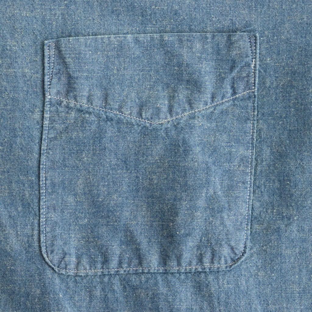 CHAMBRAY WORKADAY LS SHIRT #INDIGO(FADE) [PMAT-LS05]