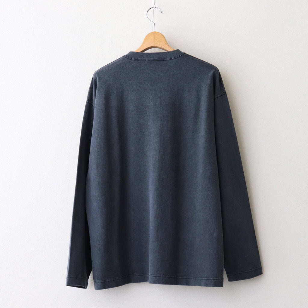 OPEN END COTTON PIGMENT DYE HENRY NECK P/O #120 NAVY [17052 66024]