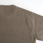 SOLID WOOL RIB CREW NECK #MELANGE BROWN [BN-25FM-042]
