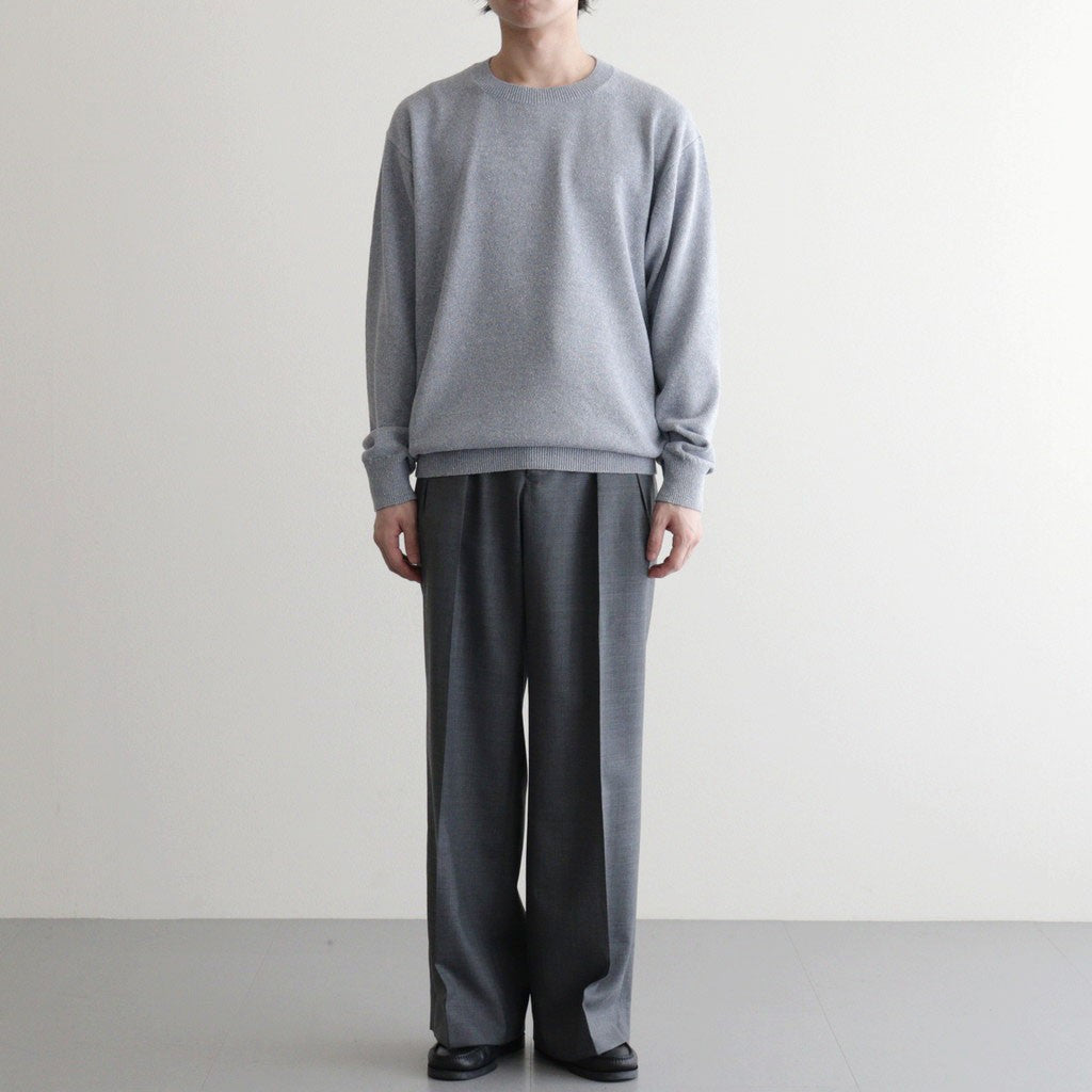 REVIVAL SILK CREW NECK #GRAYISH SAX [BN-26SM-041]