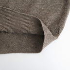 WASHED HIGH COUNT LINEN CREW NECK #BROWN [BN-26SL-013]