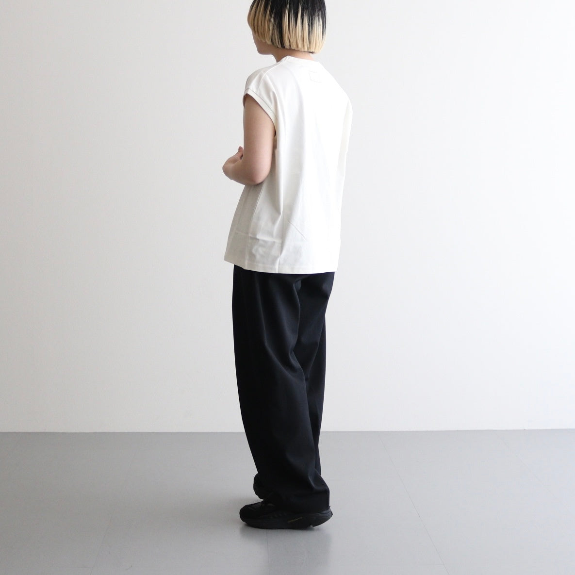 Cotton Jersey Sleeveless Tee #Ivory [N25SH059]