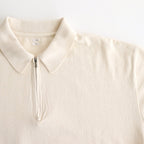 Co/Silk Nep Harf-Zip Shirt #Ivory [BHS25S037]