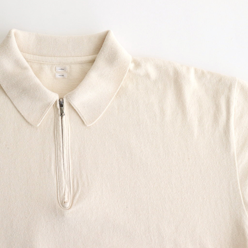 Co/Silk Nep Harf-Zip Shirt #Ivory [BHS25S037]