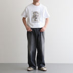 SHORT SLEEVE PRINT-T "swing by" #WHITE [DNA25T02]