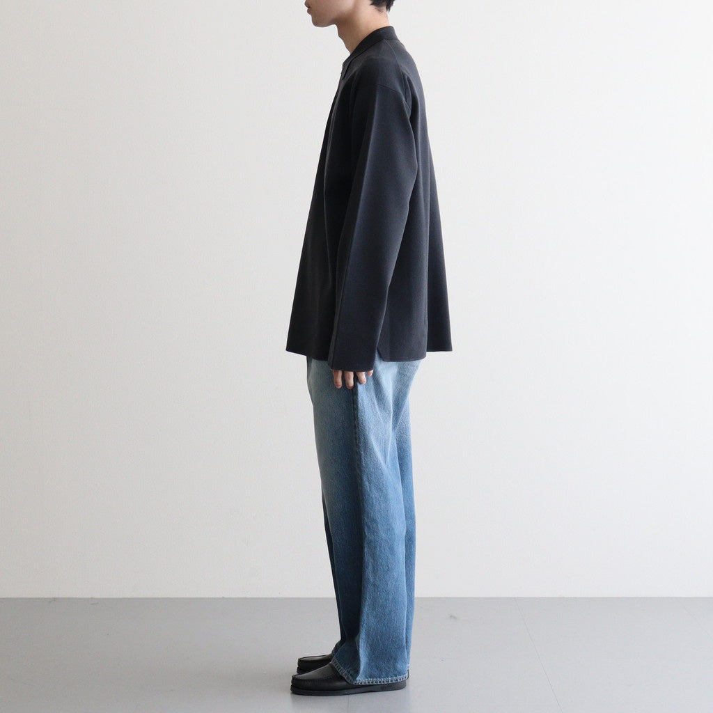 32G SMOOTH WOOL POLO HALF ZIP #CHARCOAL BLUE [BN-25FM-021]