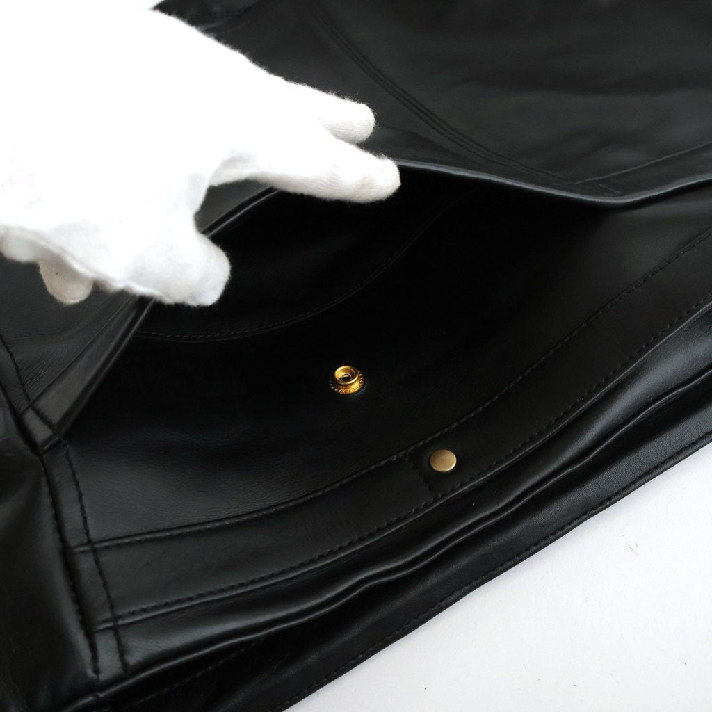 NEW NEWSPAPER BAG L #BLACK [BG-40-C-COW-5]