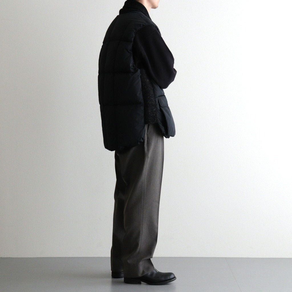HIGH-COUNT SILK PUFF VEST #BLACK [252OJ-VT02]