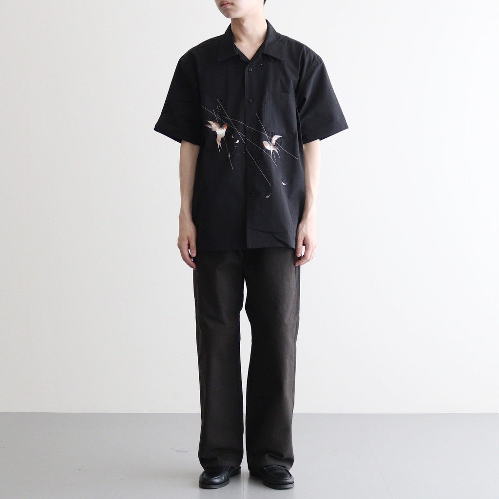 SILK NEP CLOTH SOUVENIR SHIRTS (Short-sleeve) #ONYX [251OJ-SH14]