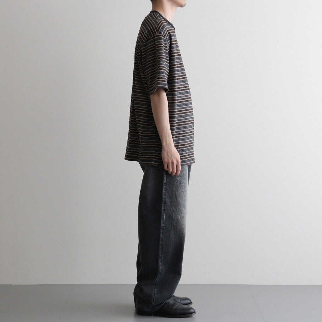 CREW NECK TEE #BEIGE BORDER [M26A12CS02B]