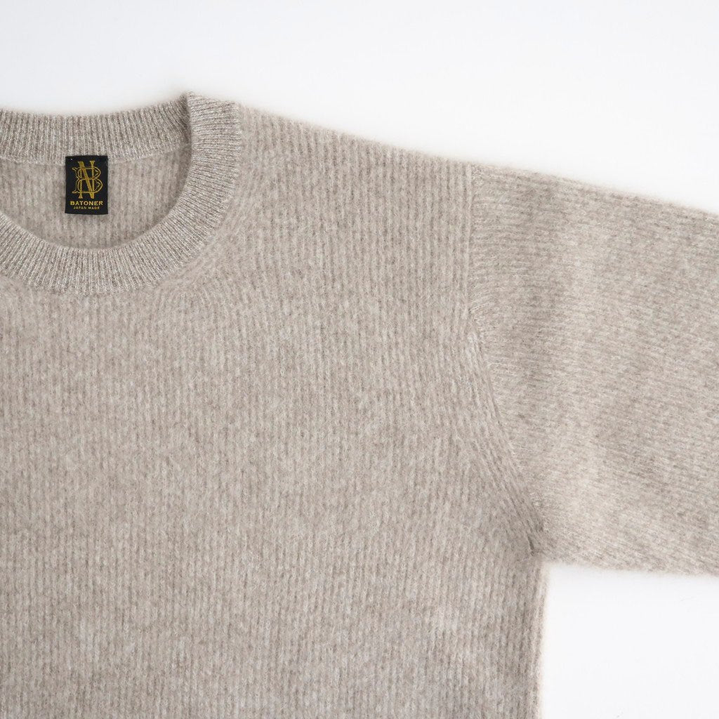 CASHMERE FOX CREW NECK #MIX BEIGE [BN-26FM-060]