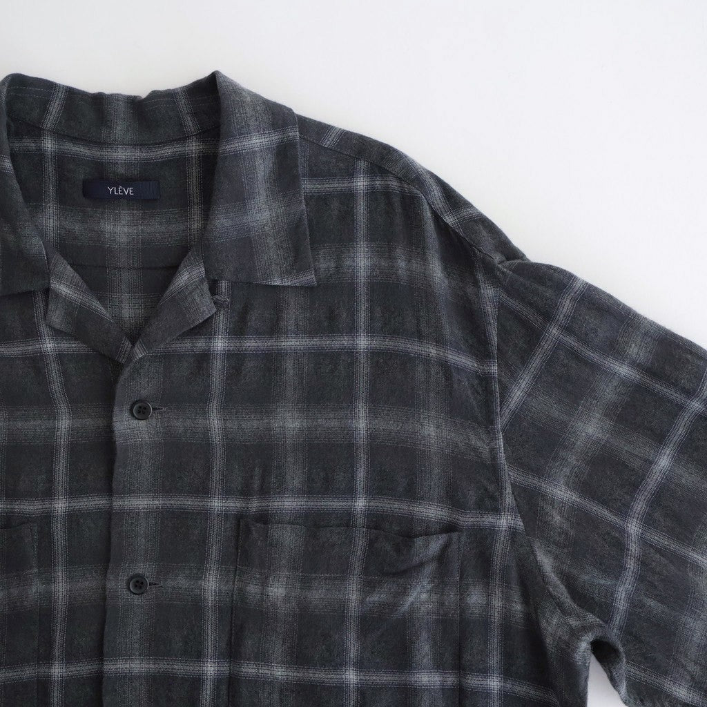 BRUSHED RAYON CHECK OPEN/C SH #021 GREY CHECK [17052 50062]