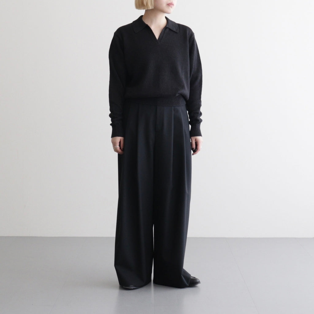 WASHED HIGH COUNT LINEN SKIPPER #BLACK [BN-26SL-015]